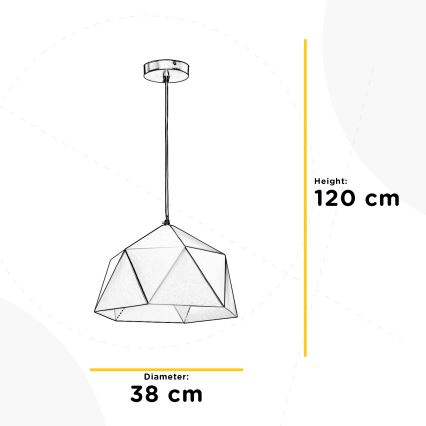 ONLI - Lustra ar auklu YONG 1xE27/22W/230V melna d. 38 cm