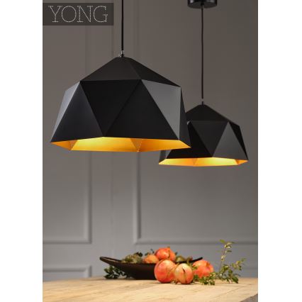 ONLI - Lustra ar auklu YONG 1xE27/22W/230V melna d. 46 cm