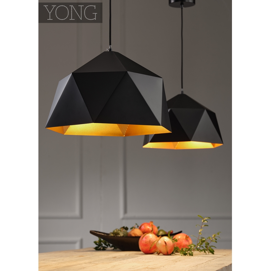 ONLI - Lustra ar auklu YONG 1xE27/22W/230V melna d. 46 cm