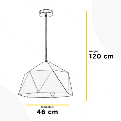 ONLI - Lustra ar auklu YONG 1xE27/22W/230V melna d. 46 cm