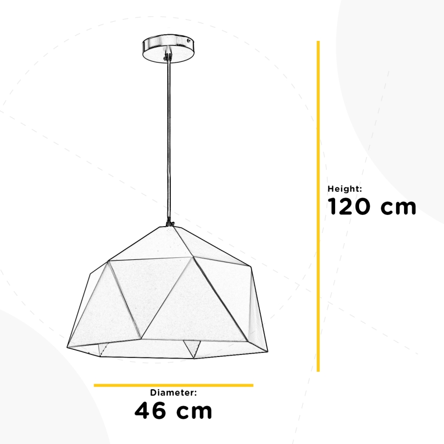 ONLI - Lustra ar auklu YONG 1xE27/22W/230V melna d. 46 cm