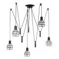 ONLI - Lustra ar auklu ZIRNEKLIS 5xE27/15W/230V zirneklis melna