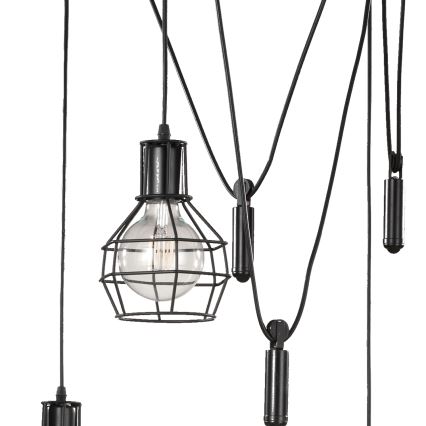 ONLI - Lustra ar auklu ZIRNEKLIS 5xE27/15W/230V zirneklis melna