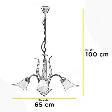 ONLI - Lustra ar ķēdi ALGA 3xE14/6W/230V bronza