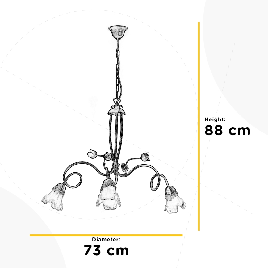 ONLI - Lustra ar ķēdi ARIANNA 3xE14/6W/230V
