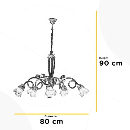 ONLI - Lustra ar ķēdi ARIANNA 5xE14/6W/230V