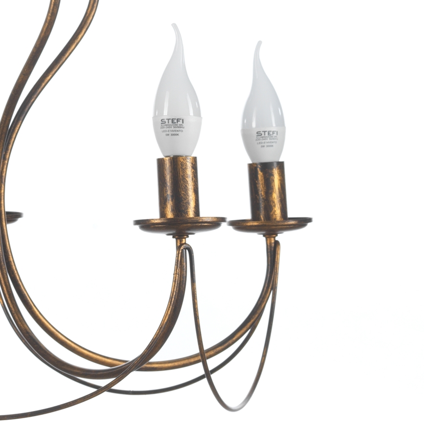 ONLI - Lustra ar ķēdi CANDELA 5xE14/6W/230V bronza