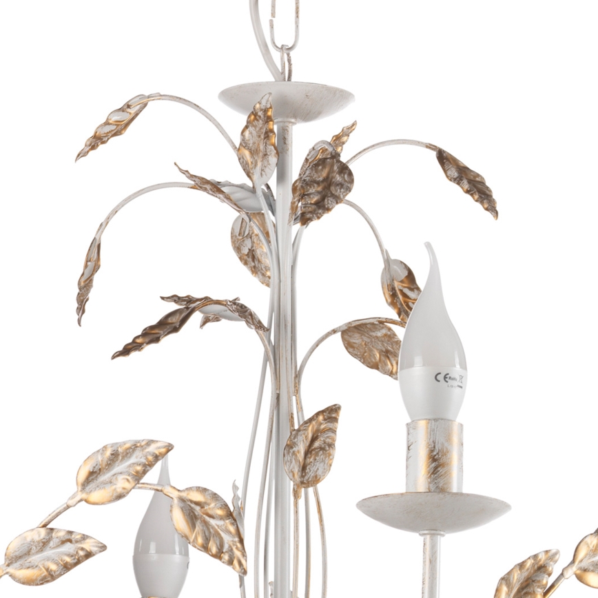 ONLI - Lustra ar ķēdi COLLANA 6xE14/6W/230V balta/zelta