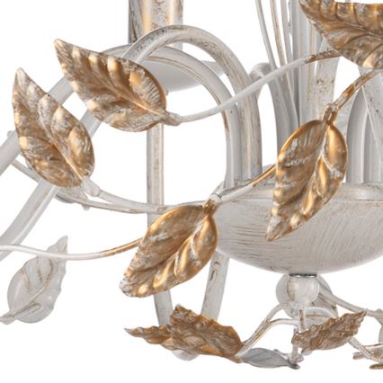 ONLI - Lustra ar ķēdi COLLANA 6xE14/6W/230V balta/zelta