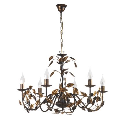 ONLI - Lustra ar ķēdi COLLANA 6xE14/6W/230V bronza/zelta