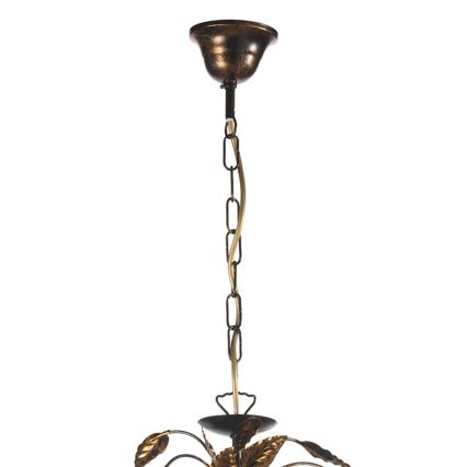 ONLI - Lustra ar ķēdi COLLANA 6xE14/6W/230V bronza/zelta