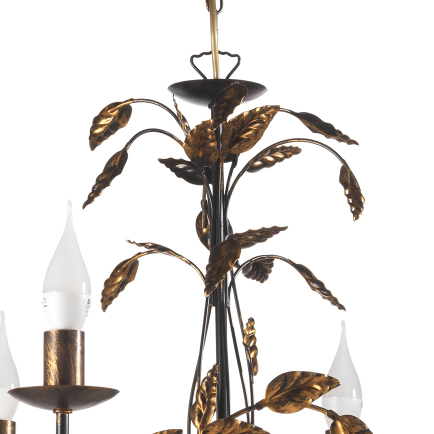 ONLI - Lustra ar ķēdi COLLANA 6xE14/6W/230V bronza/zelta