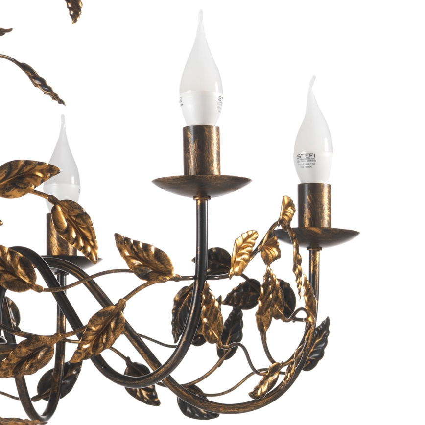 ONLI - Lustra ar ķēdi COLLANA 6xE14/6W/230V bronza/zelta
