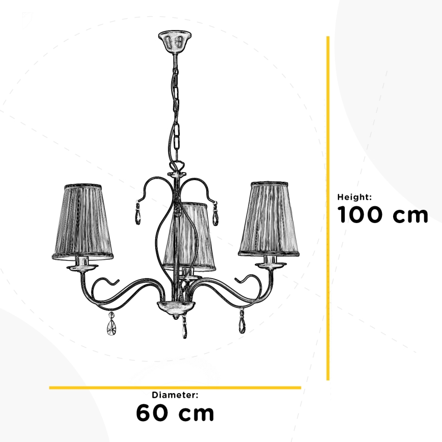 ONLI - Lustra ar ķēdi DELIA 3xE14/6W/230V