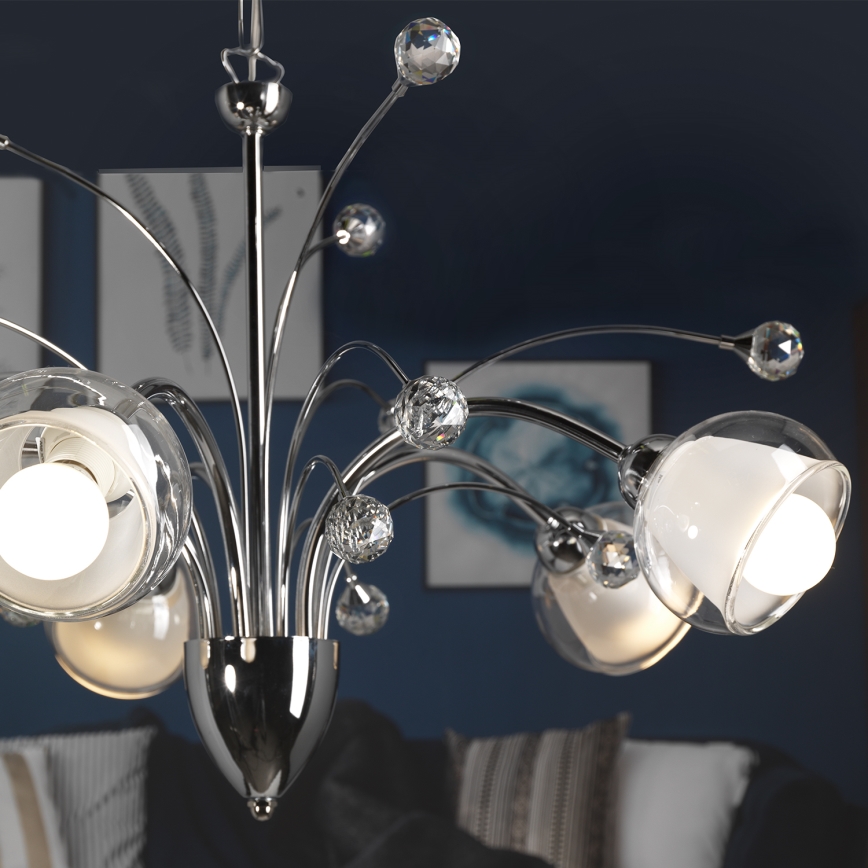 ONLI - Lustra ar ķēdi DIAMANTE 5xE14/6W/230V