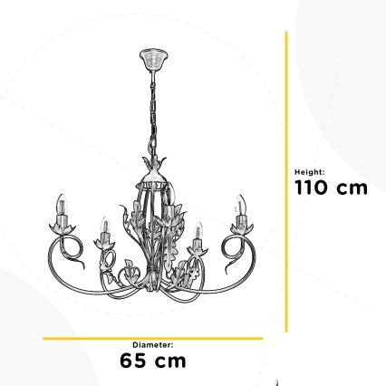 ONLI - Lustra ar ķēdi GRETEL 5xE14/6W/230V