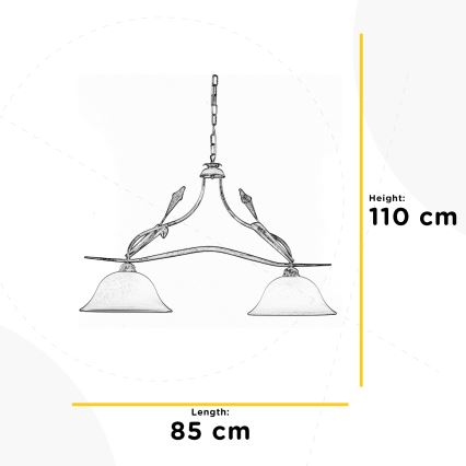 ONLI - Lustra ar ķēdi LUCREZIA 2xE27/22W/230V krēmkrāsa