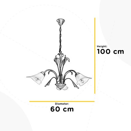 ONLI - Lustra ar ķēdi LUCREZIA 3xE14/6W/230V bronza