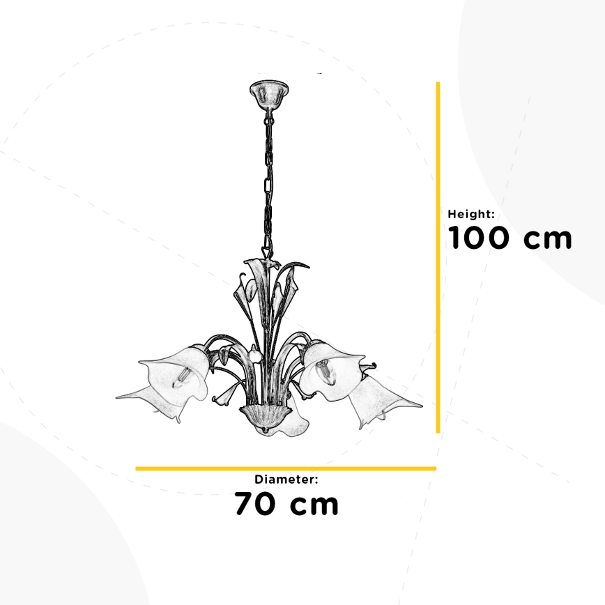 ONLI - Lustra ar ķēdi LUCREZIA 5xE14/6W/230V bronza