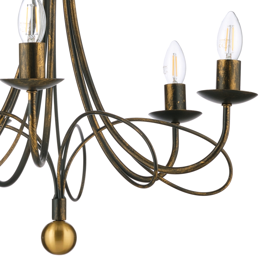 ONLI - Lustra ar ķēdi MILVIA 5xE14/6W/230V bronzas krāsā
