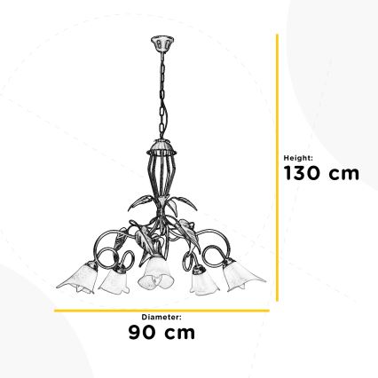 ONLI - Lustra ar ķēdi MIRANDA 5xE14/6W/230V