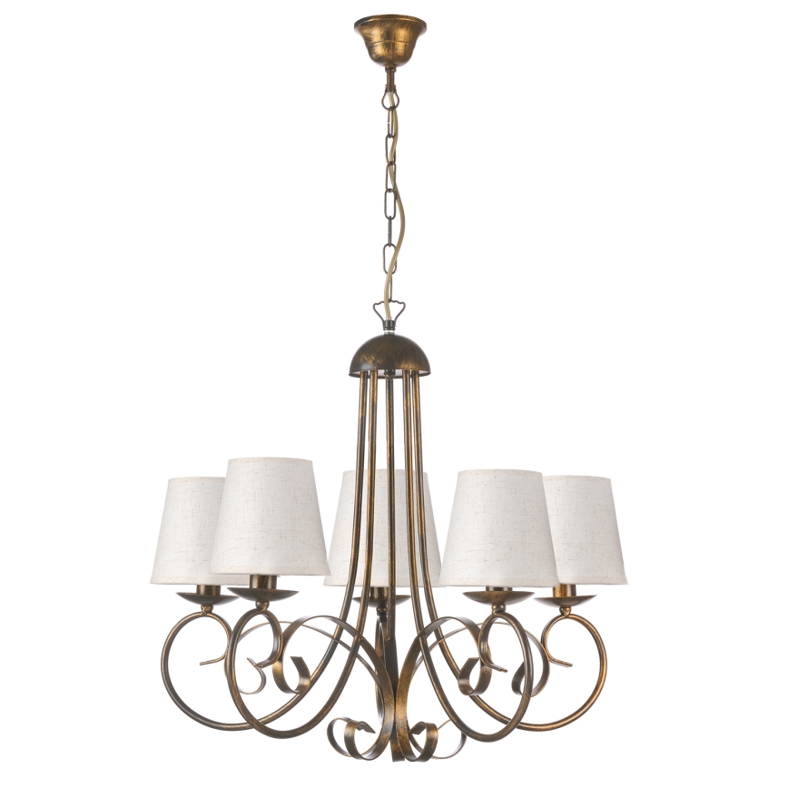 ONLI - Lustra ar ķēdi POMPEI 5xE14/6W/230V bronza