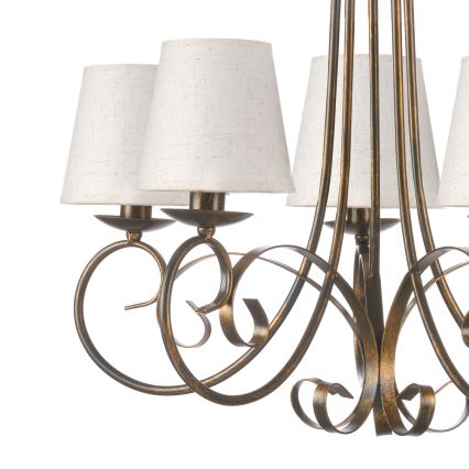ONLI - Lustra ar ķēdi POMPEI 5xE14/6W/230V bronza