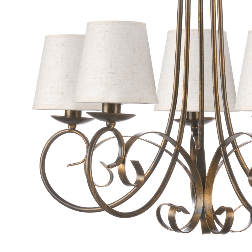 ONLI - Lustra ar ķēdi POMPEI 5xE14/6W/230V bronza