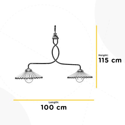 ONLI - Lustra ar ķēdi ROSINA 2xE27/22W/230V bronza
