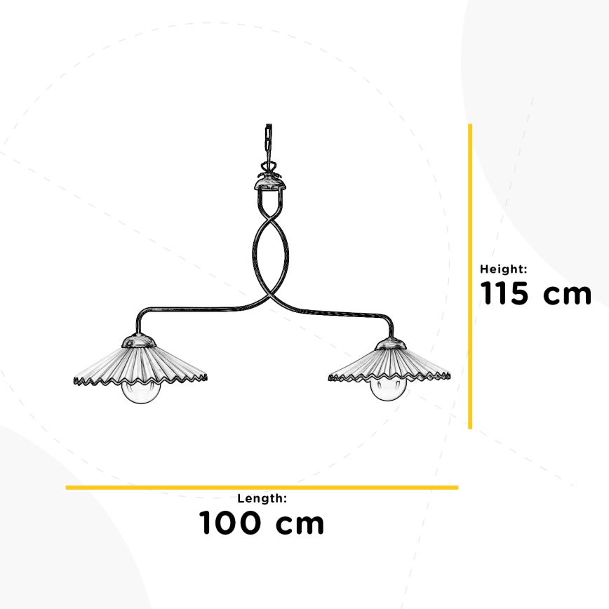 ONLI - Lustra ar ķēdi ROSINA 2xE27/22W/230V bronza