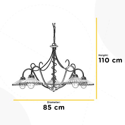 ONLI - Lustra ar ķēdi ROSINA 5xE14/6W/230V