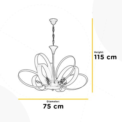 ONLI - Lustra ar ķēdi SERENA 6xE14/6W/230V balta