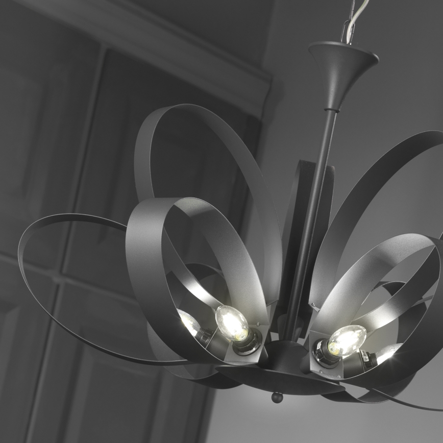 ONLI - Lustra ar ķēdi SERENA 9xE14/6W/230V melna