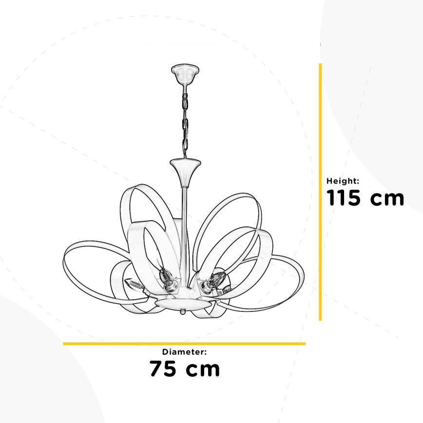 ONLI - Lustra ar ķēdi SERENA 9xE14/6W/230V melna