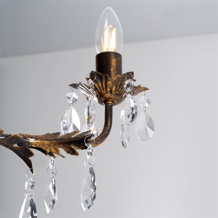 ONLI - Lustra ar ķēdi TERESA 3xE14/6W/230V bronza