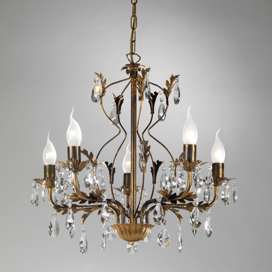 ONLI - Lustra ar ķēdi TERESA 5xE14/6W/230V bronza