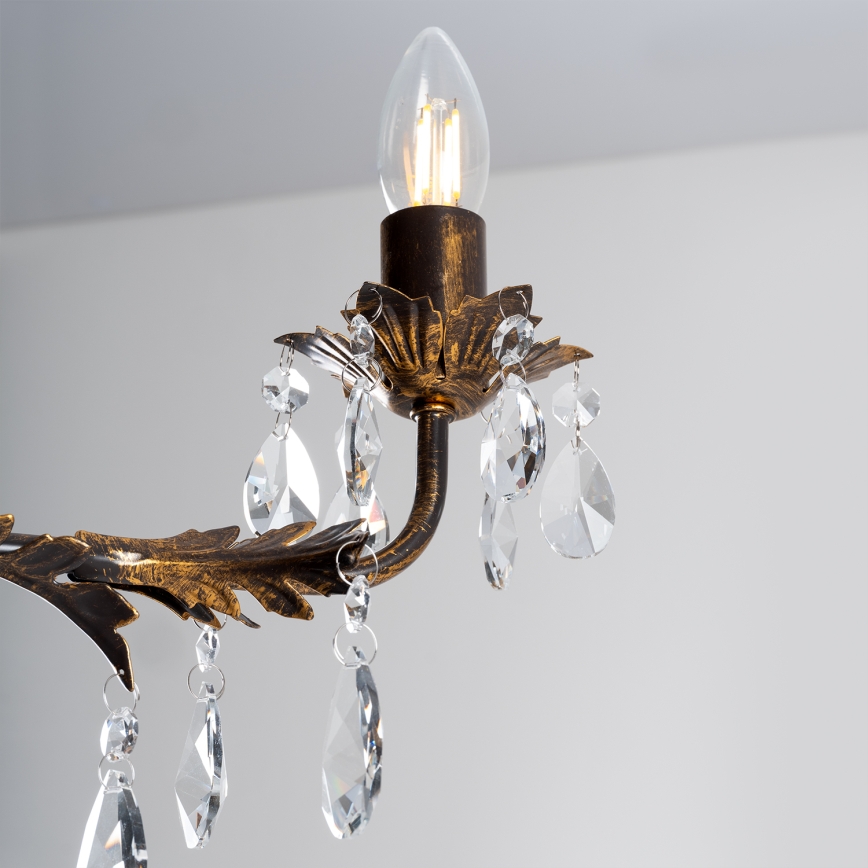 ONLI - Lustra ar ķēdi TERESA 5xE14/6W/230V bronza