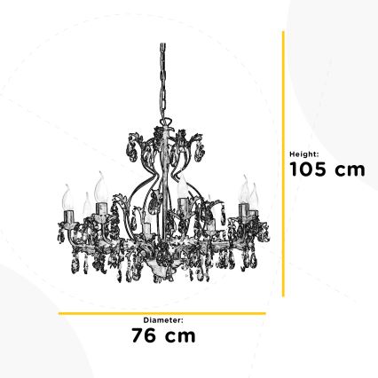 ONLI - Lustra ar ķēdi TERESA 8xE14/6W/230V bronza