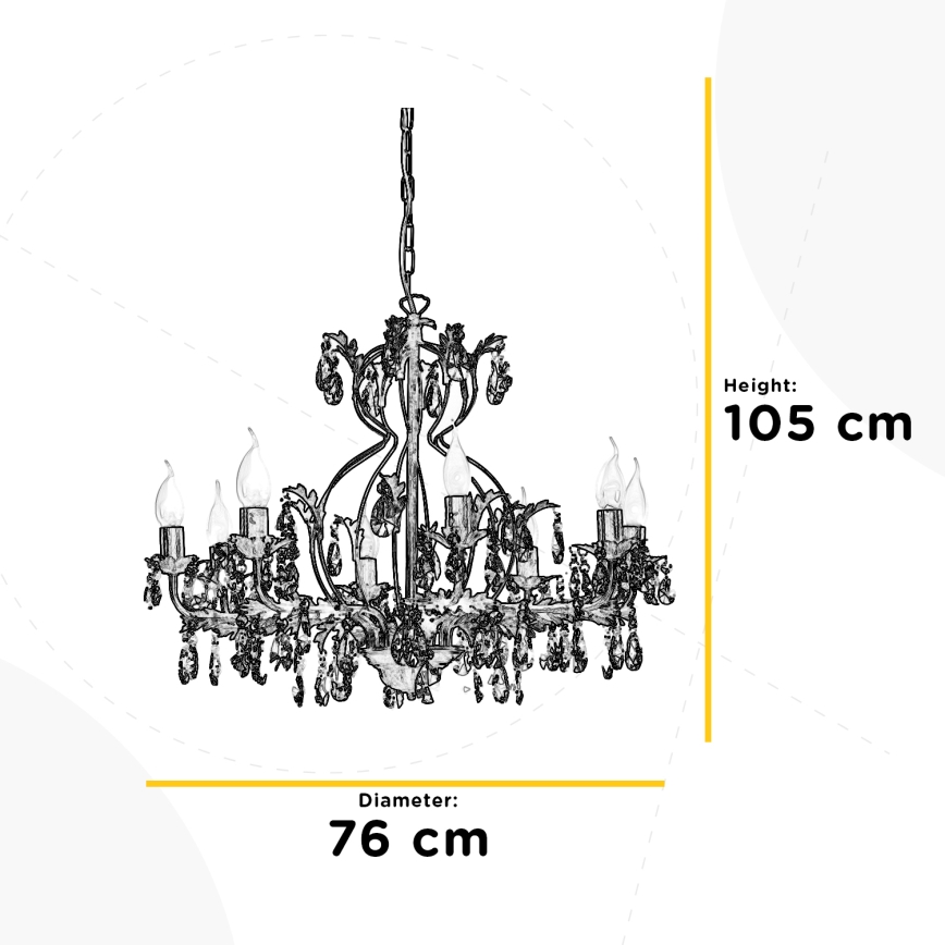 ONLI - Lustra ar ķēdi TERESA 8xE14/6W/230V bronza