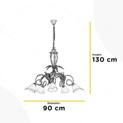 ONLI - Lustra ar ķēdi VANDA 5xE14/6W/230V