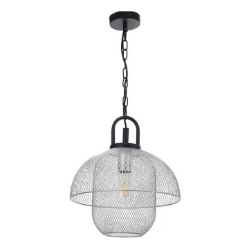 ONLI - Lustra ar ķēdi ZAIR 1xE27/22W/230V melna/sudraba