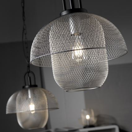 ONLI - Lustra ar ķēdi ZAIR 1xE27/22W/230V melna/sudraba