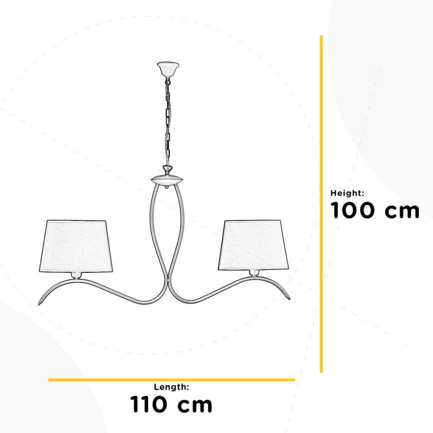 ONLI - Lustra ar ķēdi ZEN 2xE27/22W/230V