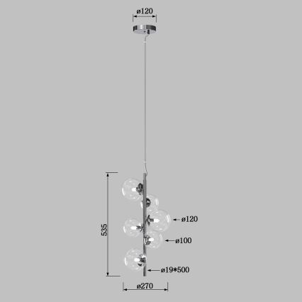 ONLI - Lustra uz kabeļa KIMBERLY 6xG9/6W/230V spīdīgs hroms
