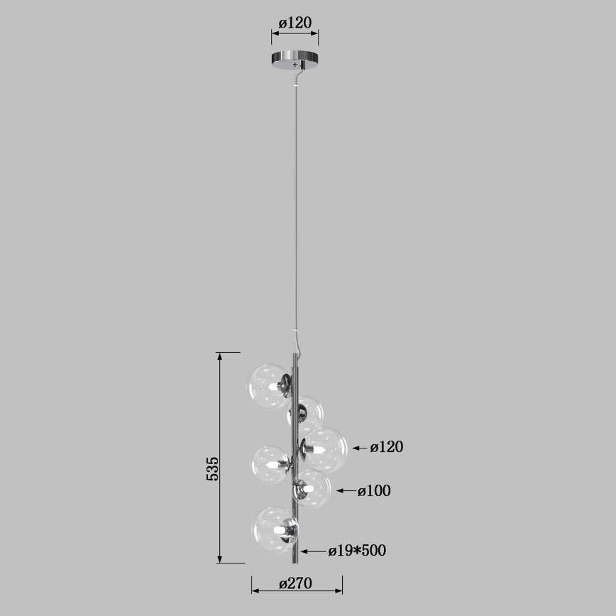 ONLI - Lustra uz kabeļa KIMBERLY 6xG9/6W/230V spīdīgs hroms