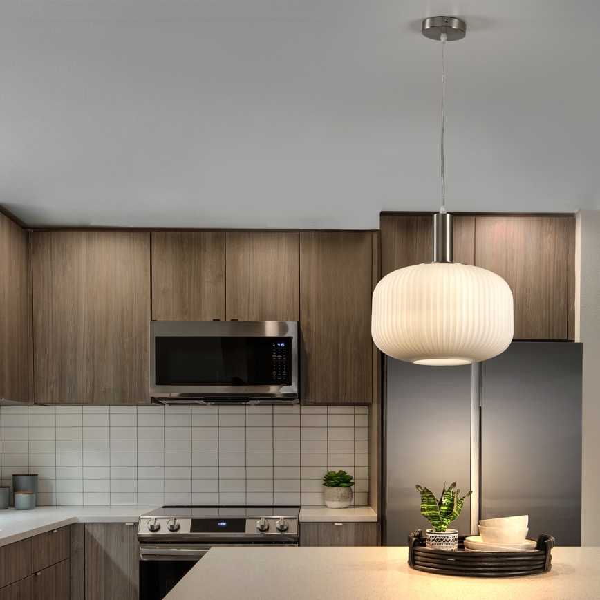 ONLI - Pakarināmais gaismeklis uz vada DOROTY 1xE27/15W/230V balts/spīdīgs hroms