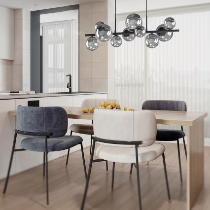 ONLI - piekaramā lustra PALOMA ar trosi 10xG9/3W/230V melna/dūmaina