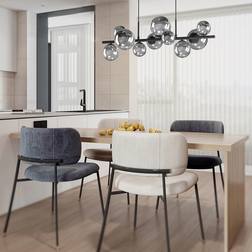 ONLI - piekaramā lustra PALOMA ar trosi 10xG9/3W/230V melna/dūmaina