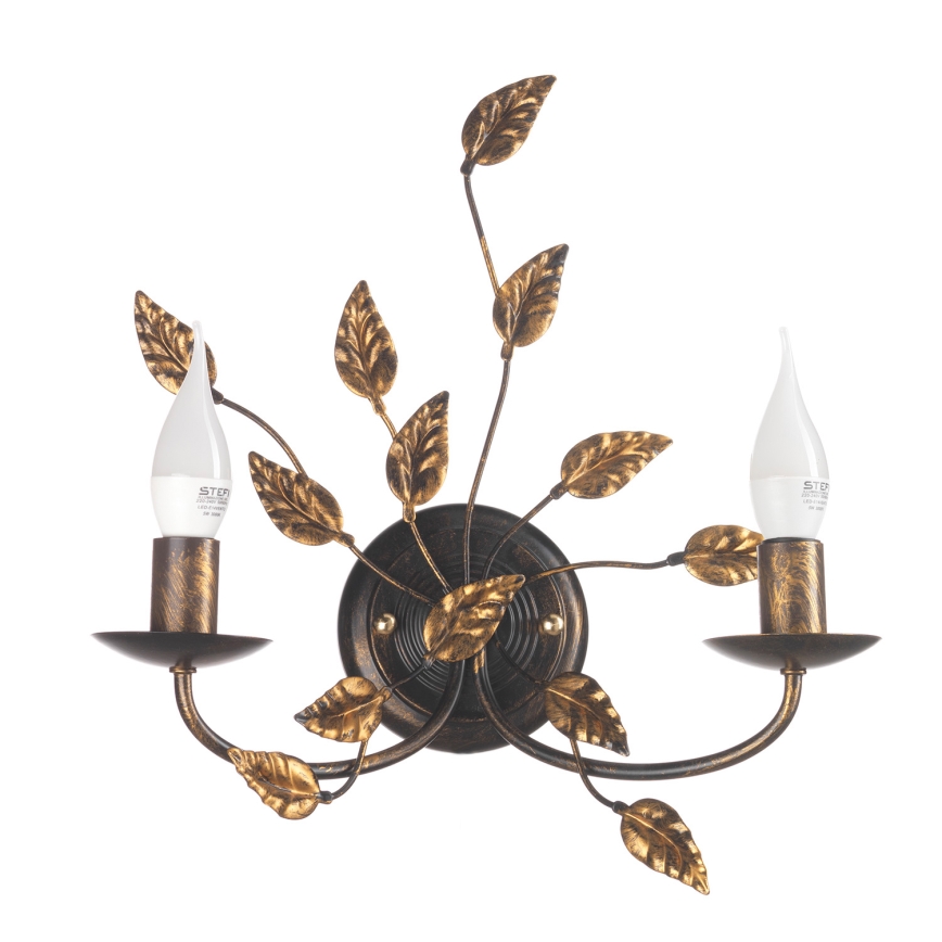 ONLI - Sienas lampa COLLANA 1xE14/6W/230V bronza/zelta
