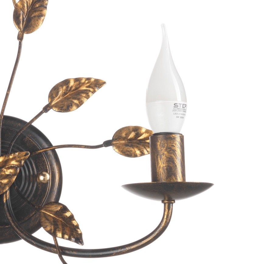 ONLI - Sienas lampa COLLANA 1xE14/6W/230V bronza/zelta